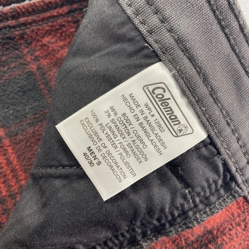 Coleman Jeans Mens 40x30 Black Mid Rise Fleece‎ Lined Carpenter Workwear NEW